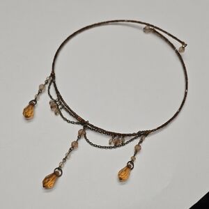 Elegant Gold and Brown Necklace